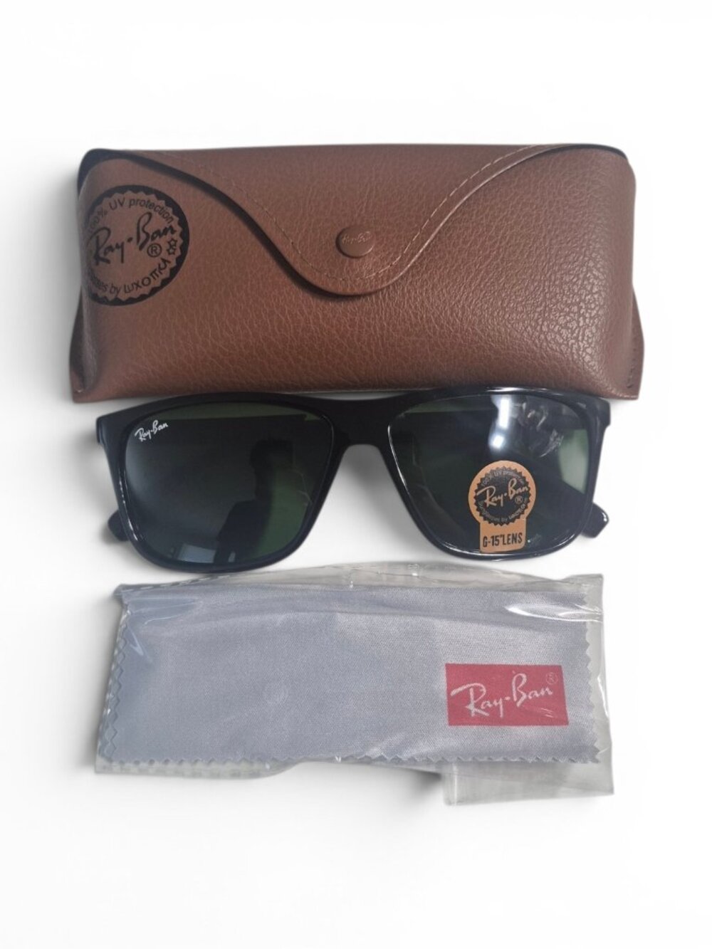 Ray-Ban RB4181 Sunglasses | Polished Black Frames | G-15 Green Lenses
